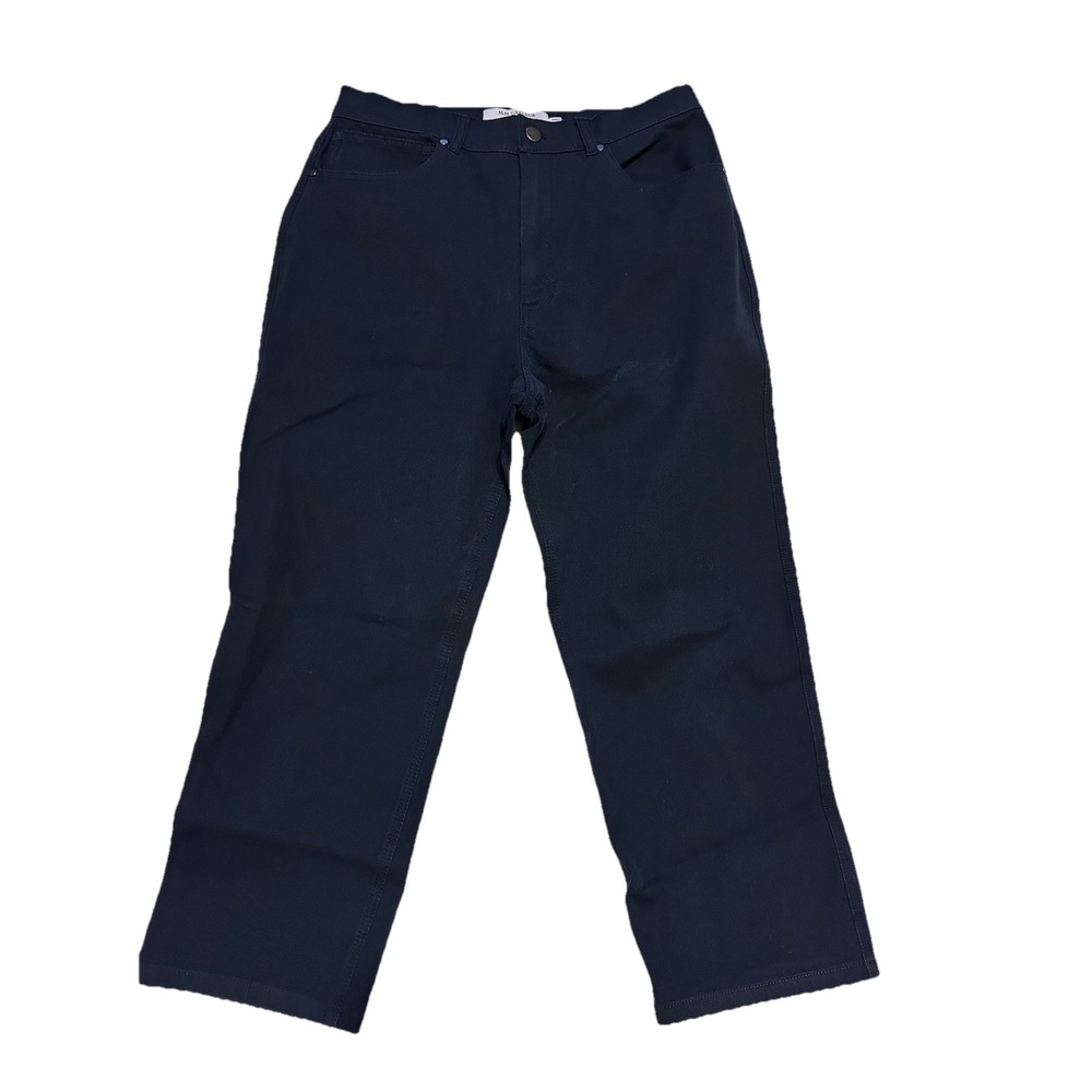 M.M. LaFleur Women Navy Straight Leg Ankle Crop Jeans Organic Cotton 6 #160673